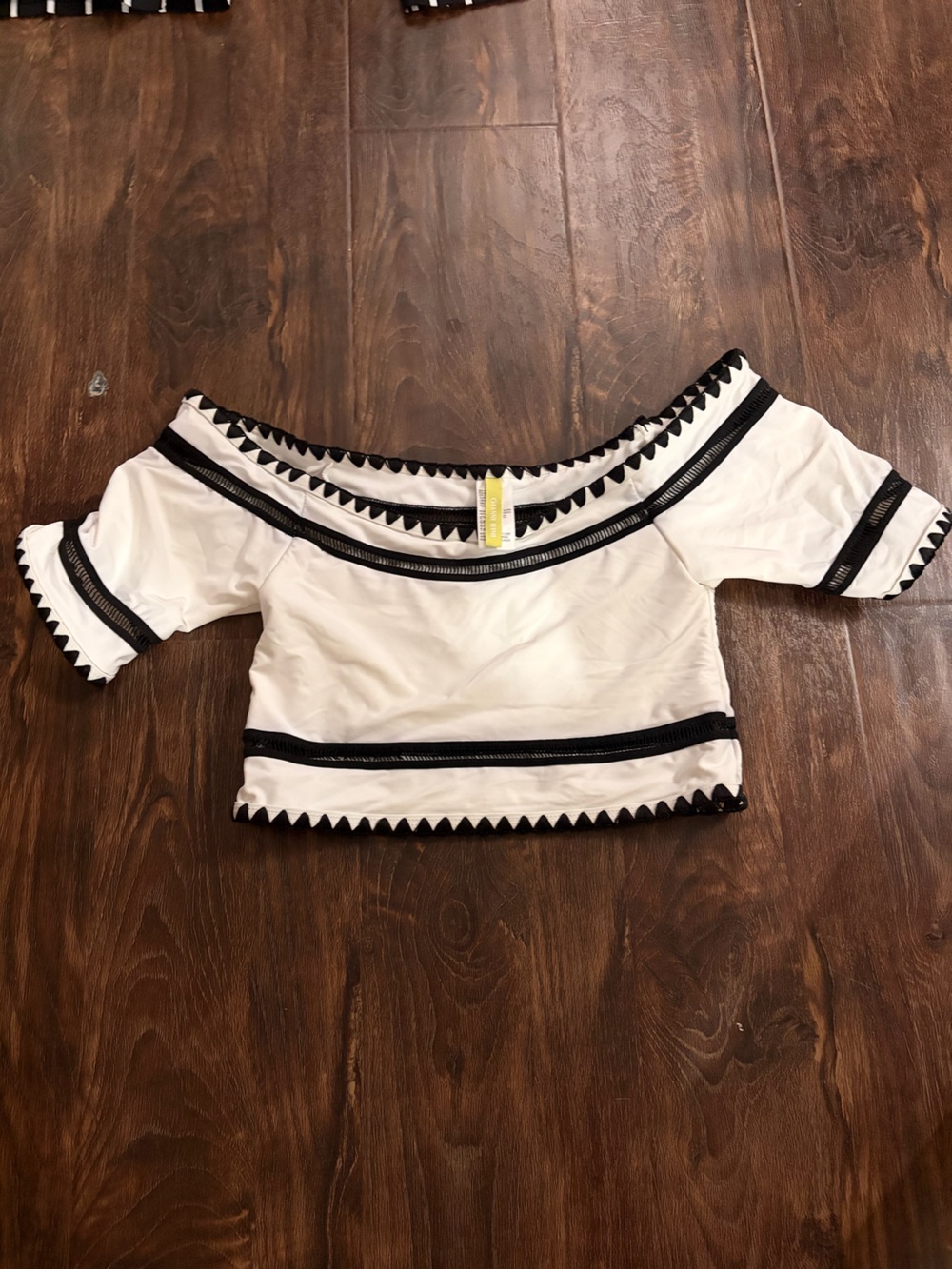 Gianni Bini Embroidered Off-The-Shoulder Swim Top